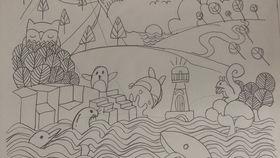 吃瓜小熊画画,色彩斑斓的童话世界